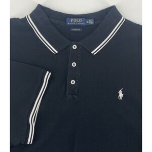 Polo Ralph Lauren Classic Fit Short Sleeve Mens Shirt  XXL Black W/ White Trim